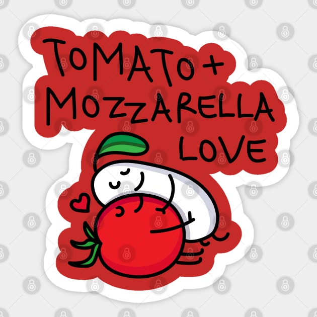 Tomato and mozzarella couple (b) Sticker by spontania